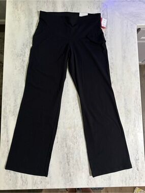 Livi Black Slimming Cotton Wide-Leg Yoga Pants size L (10-12)